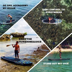 UICE Black Carbon Inflatable Stand Up Paddle Board 11'x33 x6, Unique Classic Design with Premium Standard Accessories Popular Size for Turing, Surfing and Yoga