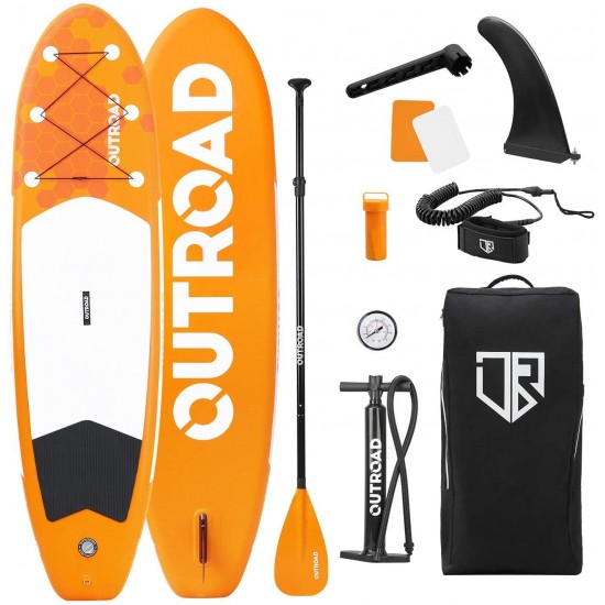 Max4out Inflatable Stand Up Paddle Board 10ft6inx32inx6in with Premium SUP Accessories & Backpack, Non-Slip Deck | Youth & Adult
