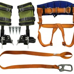 MOLOT Tree Climbing Spike Set Safety Belt with Sturdy Straps Safety Lanyard with Heavy Duty Carabiner