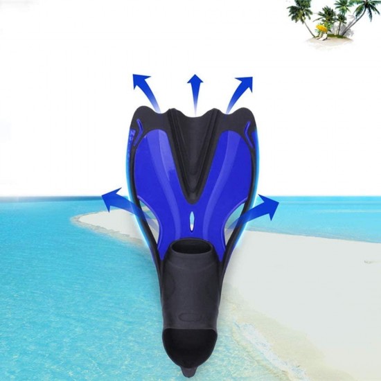 Fins - The Length of Men and Women Snorkeling Flippers Adult Children Swimming Training Diving Flippers Snorkeling Equipment (Color : B, Size : S)