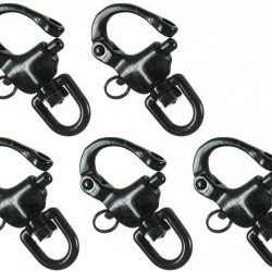 Fusion Climb Black Quick Release High Strength Swivel Snap Shackle, 5-Pack