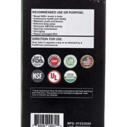 LongLiveGene NMN 400mg Serving Nicotinamide Mononucleotide Direct NAD+ Supplement with an Extra Riboside 200mg