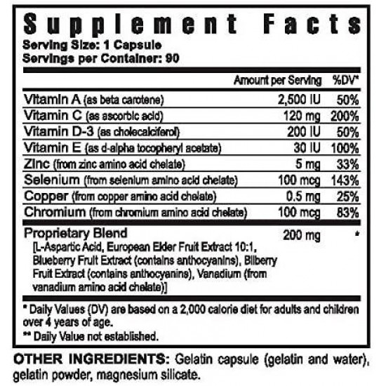 Selenium 100mcg Plus A, C. D3, E, Copper & Chromium - 90 CAPS - 6 Pack