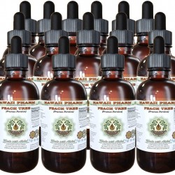 Peach Tree Alcohol-Free Liquid Extract, Peach Tree (Prunus persica) Dried Bark Glycerite Herbal Supplement 15x4 oz