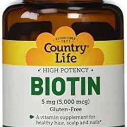 COUNTRY LIFE VITAMINS BIOTIN,HIGH POTENCY,5 MG, 120 VCAP