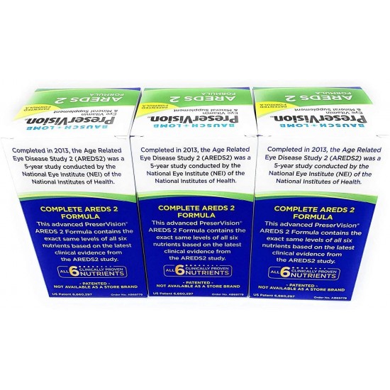 PreserVision AREDS 2 Eye Vitamin & Mineral Supplement with Lutein and Zeaxanthin, Soft Gels, 3 Pack (210ct Each) GHO#IER