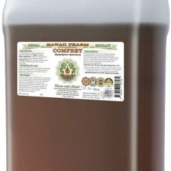 Comfrey Alcohol-Free Liquid Extract, Organic Comfrey (Symphytum Officinale) Dried Leaf Glycerite Hawaii Pharm Natural Herbal Supplement 64 oz