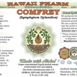 Comfrey Alcohol-Free Liquid Extract, Organic Comfrey (Symphytum Officinale) Dried Leaf Glycerite Hawaii Pharm Natural Herbal Supplement 64 oz