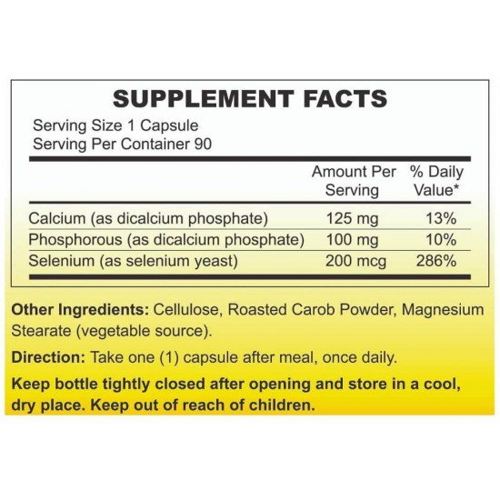 DoWell SelMax - 200 mcg, Fermented Selenium Yeast, Dietary Supplement, Lab Tested, Made in U.S.A, Proprietary, 90 Capsules, Veggie Cap (6)