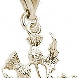 10k Yellow Gold Thistle Charm with Lobster Claw Clasp, Charms for Bracelets and Necklaces