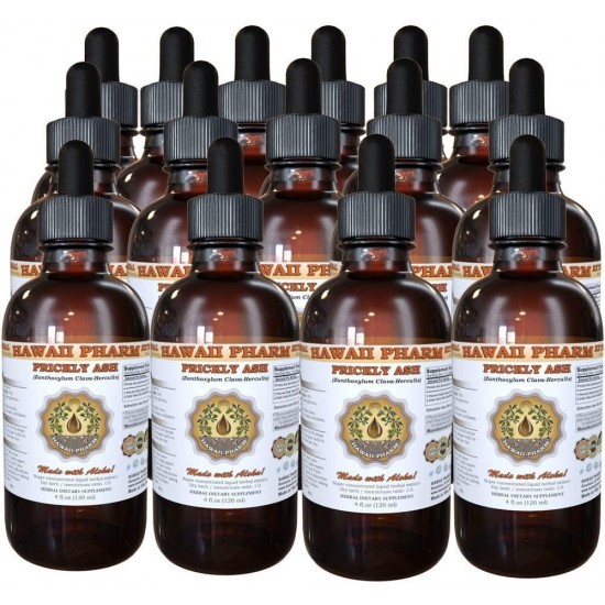 Prickly Ash Liquid Extract, Prickly Ash (Zanthoxylum Clava-herculis) Tincture, Herbal Supplement, Hawaii Pharm, Made in USA, 15x4 fl.oz