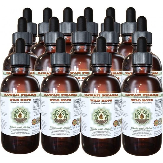 Wild Hops (Moghania Fruticulosa) Glycerite, Organic Dried Roots Alcohol-Free Liquid Extract, Makhiyoti, Glycerite Herbal Supplement 15x4 oz