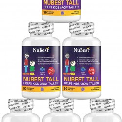 NuBest Tall Kids - Helps Kids Grow Taller from 2 to 9 Years Old with Multivitamins and Multi-Minerals - Berry Flavor - Doctor Recommended - 90 Chewable Tablets (Pack of 6)