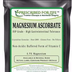 Prescribed for Life Magnesium Ascorbate - Natural USP Buffered Vitamin C Crystalline Powder - 6.5% Mg, 10 kg