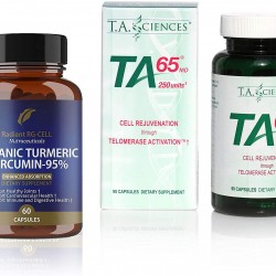 T.A. Sciences | TA-65 Supplement | 1x90 Capsules | 250 U | Free Enhanced Absorption Organic Tumeric Curcumin – 95%