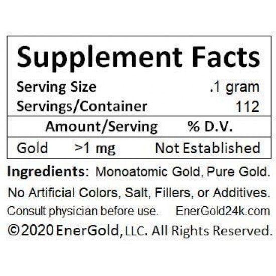 EnerGold World's ONLY Pure-Gold-Based M-State Monoatomic Gold/ORMUS! No Salt, Dyes, or Fillers!