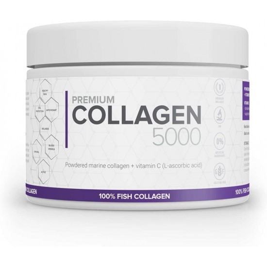 6X Premium Collagen 5000 - Collagen Powder from Marine Fish Gelatine GMO Free, Firm Smooth Elastic Skin Healthy Hair Nails Skin 200g (6)