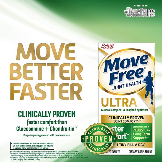 Move Free Calcium & Calcium Fructoborate Based Ultra Faster Comfort Tablets (30count In A Bottle), 30count (pack Of 12)