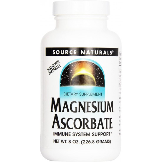 Source Naturals Magnesium Ascorbate, Powder, 8 Ounce (Pack of 12)