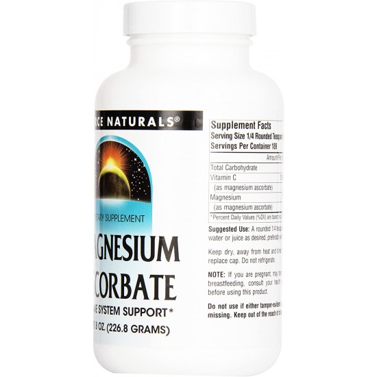 Source Naturals Magnesium Ascorbate, Powder, 8 Ounce (Pack of 12)