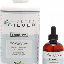 Ultra Silver® Colloidal Silver | 5,000 PPM, 32 Oz (946mL) | Mineral Supplement | True Colloidal Silver - 4 oz Dropper Bottle (Empty) Included for Dispensing!