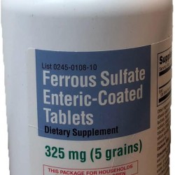 Upsher-Smith Ferrous Sulfate Enteric-Coated 325 mg 1000 Tablets