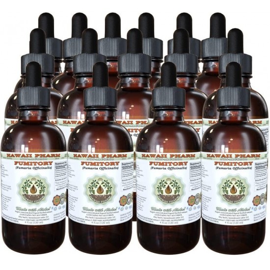 Fumitory Alcohol-Free Liquid Extract, Organic Fumitory (Fumaria officinalis) Dried Herb Glycerite Hawaii Pharm Natural Herbal Supplement 15x4 oz