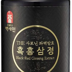 Baeksein Korean Black-Red Ginseng Whole Nutrition Exract 240g, 1-Day Ginsenoside 40 mg, Nutraceutical Whole Food, For Extra Strength, Boosts Energy and Stamina, Relieving Fatigue, Supports Memory