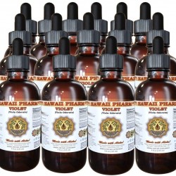 Violet Liquid Extract, Violet (Viola Odorata) Leaf Powder Tincture, Herbal Supplement, Hawaii Pharm, Made in USA, 15x4 fl.oz