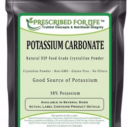 Potassium Carbonate - Natural USP Food Grade Crystalline Powder, 50 lb