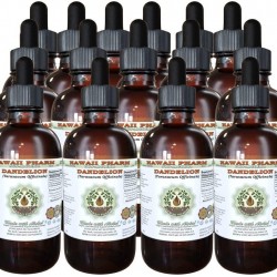 Dandelion Alcohol-Free Liquid Extract, Organic Dandelion (Taraxacum Officinale) Dried Root Glycerite Hawaii Pharm Natural Herbal Supplement 15x4 oz