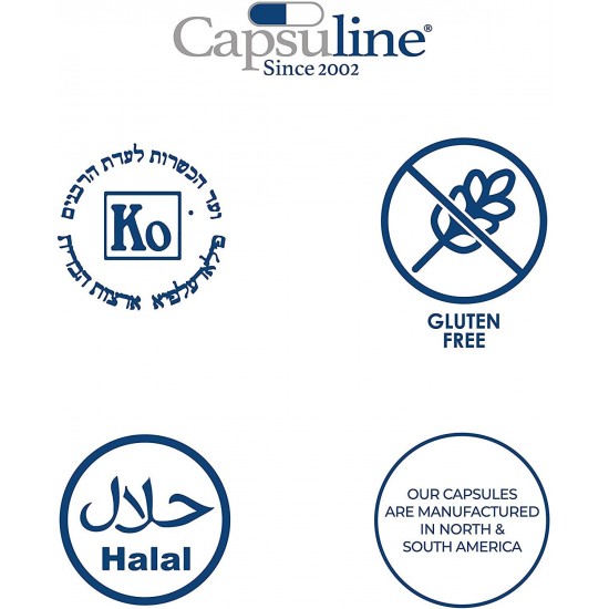 Capsuline - Size 0 Clear Empty Gelatin Capsules - 50000 Count - Manufactured in North & South America - Kosher & Halal Certified - Pill Capsules