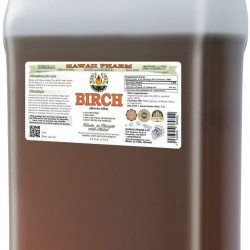 Birch Alcohol-Free Liquid Extract, Birch (Betula Alba) Dried Bark Glycerite Hawaii Pharm Natural Herbal Supplement 64 oz