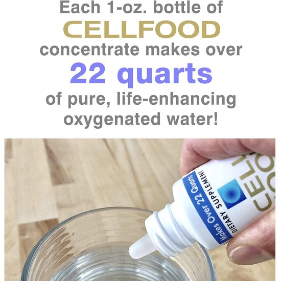 Cellfood Liquid Concentrate, 1 oz. (10 Pack) - Original Oxygenating Immune Support Formula - Seaweed Sourced Minerals, Enzymes, Amino Acids, Electrolytes - Gluten Free, Non-GMO, Certified Kosher