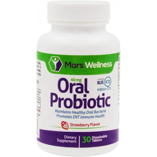 Oral Probiotic Supplement with BLIS K12 4 Billion CFU - Doctor Formulated 30 Day Supply Bottle for Bad Breath, Strep, Cavities, Gum and Oral and Dental Health - Sugar Free - USA Made - 24 Pack