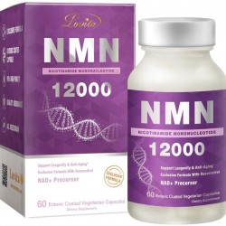 Lovita NMN 12000 (Nicotinamide Mononucleotide) with Resveratrol, 99% Purity, Anti Aging, 60 Vegetarian Enteric Coated Capsules