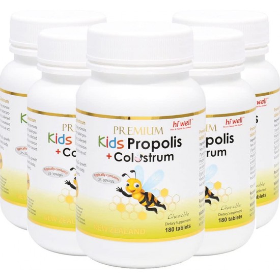 Dietary-Supplement for Kids Propolis Plus Colostrum 180Tablets (5 Bottle)