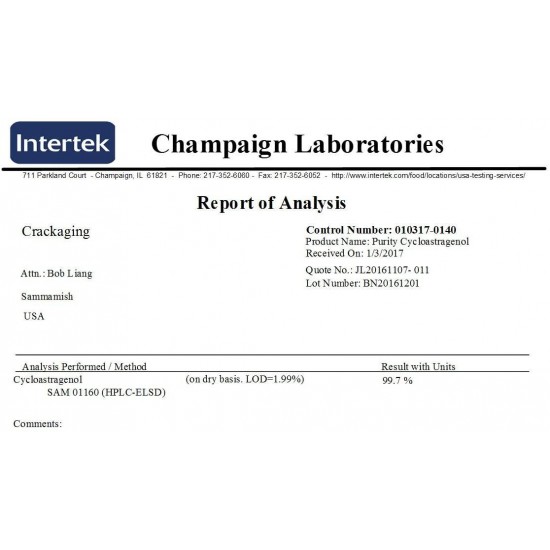 CrackAging CA-100® - 100% Natural Super-Absorption Cycloastragenol 25mg/Cap (CA-100® 25mg 90caps- Telomere Supplement)