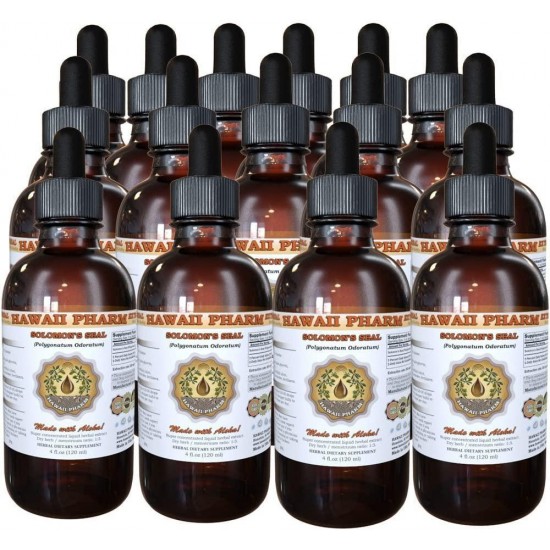 Solomon's Seal Liquid Extract, Solomon's Seal (Polygonatum odoratum) Tincture, Herbal Supplement, Hawaii Pharm, Made in USA, 15x4 fl.oz