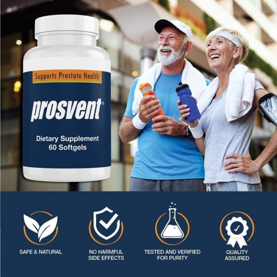 Prosvent – Natural Prostate Health Supplements for Men – Clinically Tested Ingredients - Saw Palmetto, Pygeum, Lycopene, Stinging Nettle, Beta Sitosterol, Pumpkin Seed Oil. 6 Month Supply – 360 Count