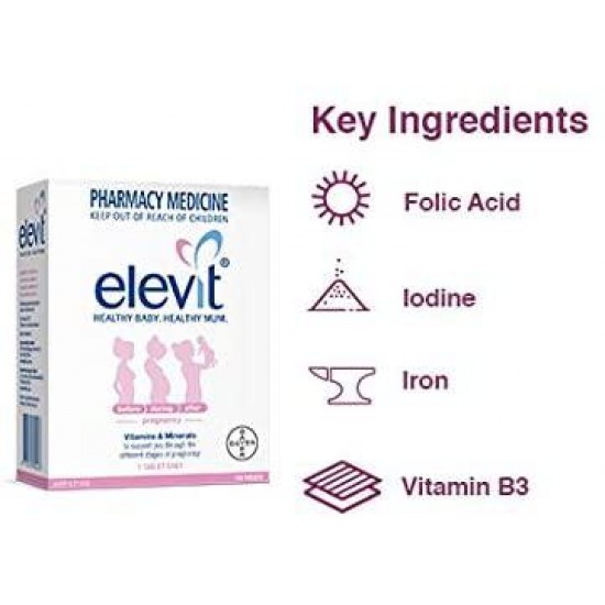 Elevit Pregnancy Multivitamin Tablets 100 Tab (2 Pack Shipped from Australia) in Eco Friendly Packaging Crafted by Delia Creations