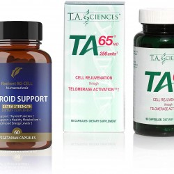 T.A. Sciences | TA-65 Supplement | 1x90 Capsules | 250 U | Free Extra Strength Thyroid Support