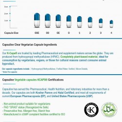 Capsuline Colored Vegetarian Acid Resistant Enteric Empty Capsules Size 1 White/White 10000 Count |Kosher & Halal Certified |Non-GMO Certified