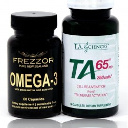 T.A. Sciences | TA-65 Supplement | 90 Capsules | Free Bottle of Omega-3 with Greenlip Mussel Oil | Anti-Inflammatory Daily Supplement | 60 Capsules