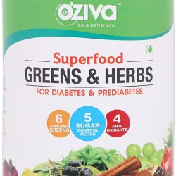 RR Group OZiva Superfood Greens & Herbs, for Diabetes & Prediabetes (with Gymnema, Fenugreek Seed, Milk Thistle, Jamun Seeds & More), 250g