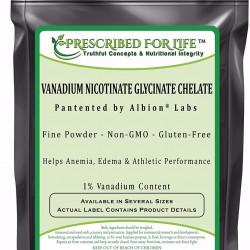 Prescribed for Life Vanadium Nicotinate Glycinate Chelate Powder - 1% V - by Albion, 2 kg