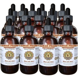 Peppermint Liquid Extract, Organic Peppermint (Mentha X Piperita) Tincture, Herbal Supplement, Hawaii Pharm, Made in USA, 15x4 fl.oz