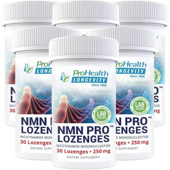 ProHealth NMN Pro 6-Pack (250 mg, 30 lozenges per Bottle) Nicotinamide Mononucleotide