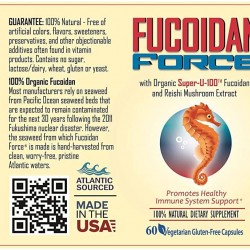 FUCOIDAN FORCE® 6 Bottles Pack (4+2 Free) #1 FUCOIDAN Supplement in The World, Made in USA - Formulated for Maximum Power & Benefits