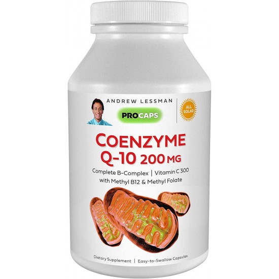 Andrew Lessman Coenzyme Q-10 200 mg 360 Capsules – Essential for Energy Production and Optimum Key Organ Function, Anti-Oxidant Support, Depleted by Aging, Plus B-Complex. Easy to Swallow Capsules